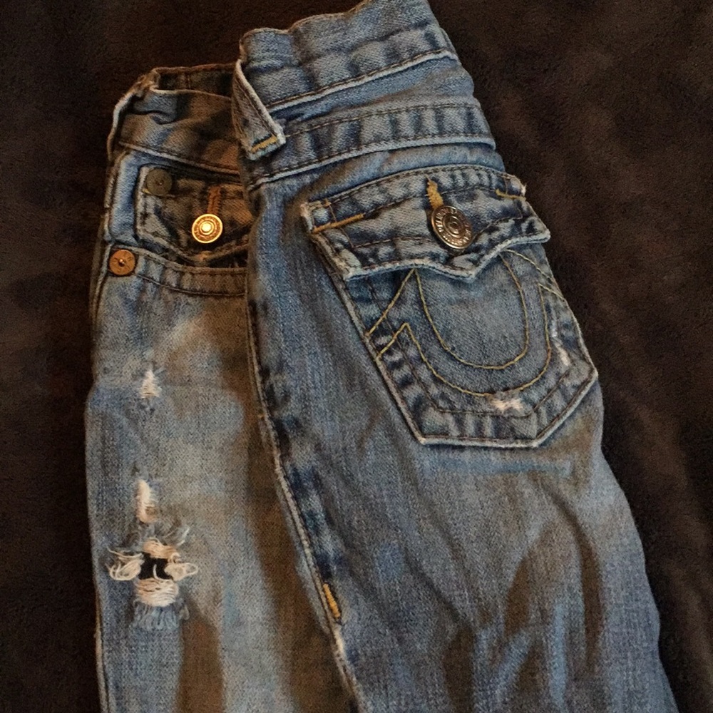 Kids distressed True Religion jeans